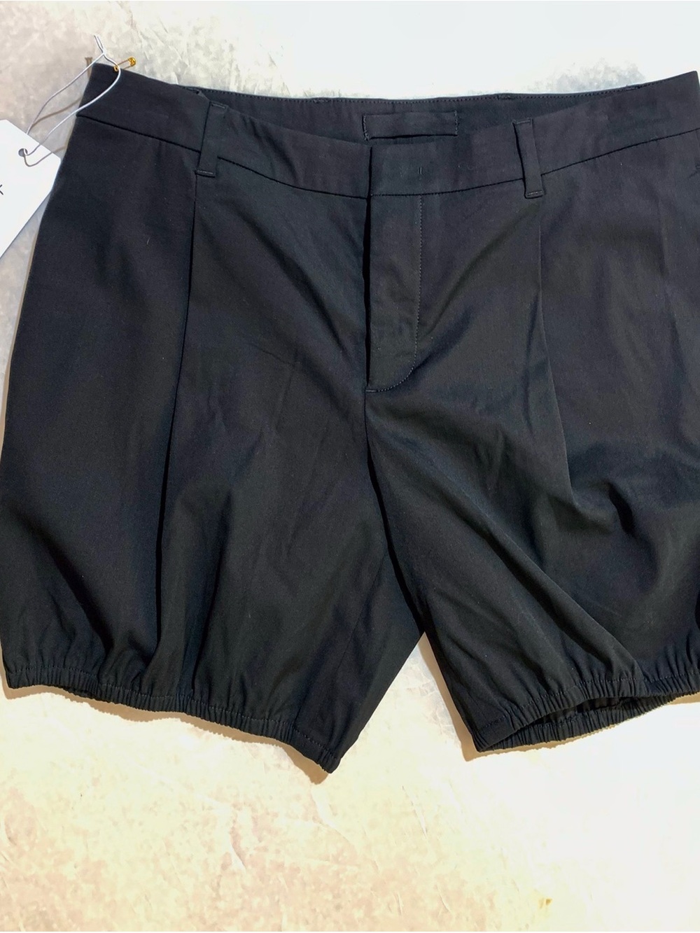 Prada Black Elastic-Hem Tailored Shorts